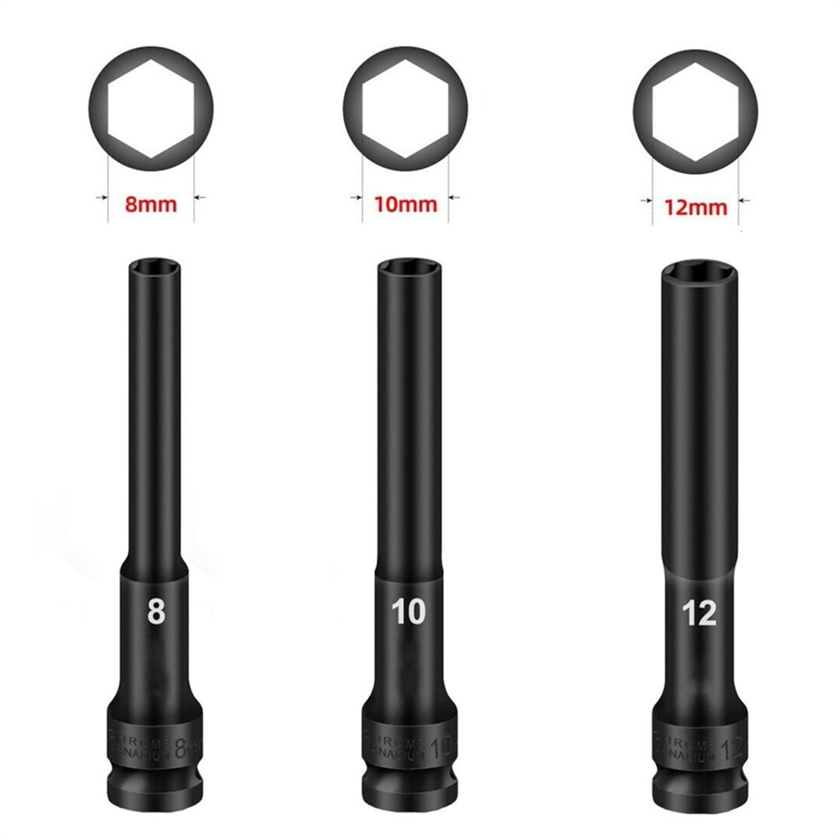 A002 3PCS 1/2 Drive Hex Socket - đánh giá và giá Socket Wrench